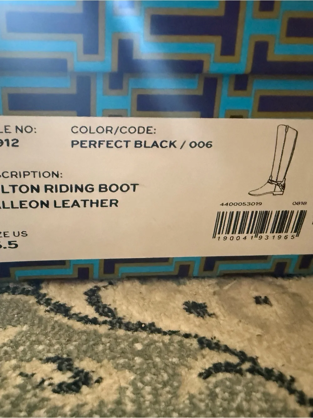 Tory Burch Black Leather Tall Riding Boots Colton